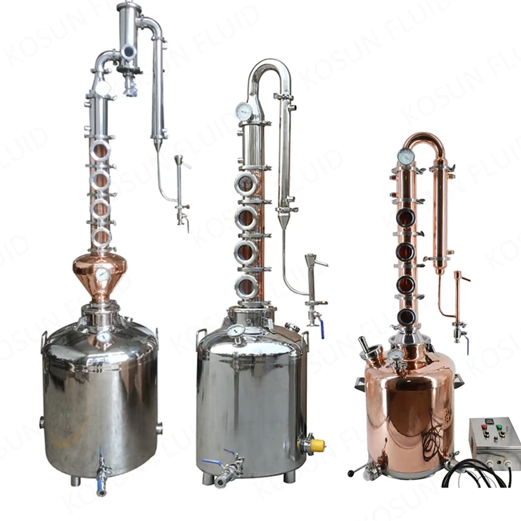 Destilador de columna de reflujo de vodka de cobre de 100 litros